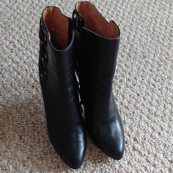 Halogen black Leather Booties size 6.5 - Picture 3 of 14